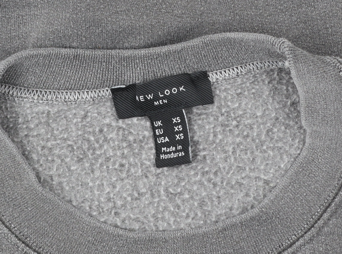 New Look Women Grey Pullover Sweatshirt XS 1994 Graphic Crew Neck