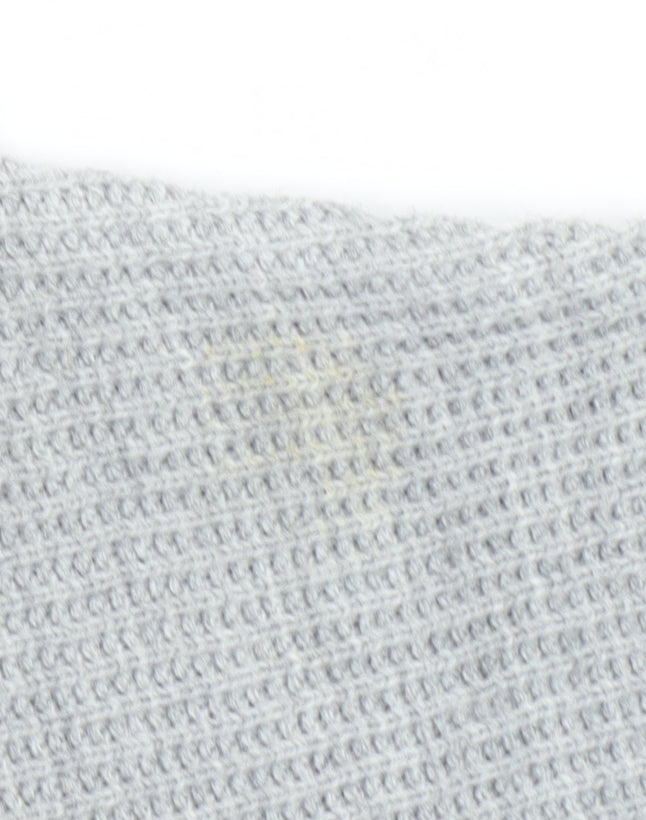 boohooMAN Men's Grey XL Full Zip Waffle Knit Cardigan Jumper