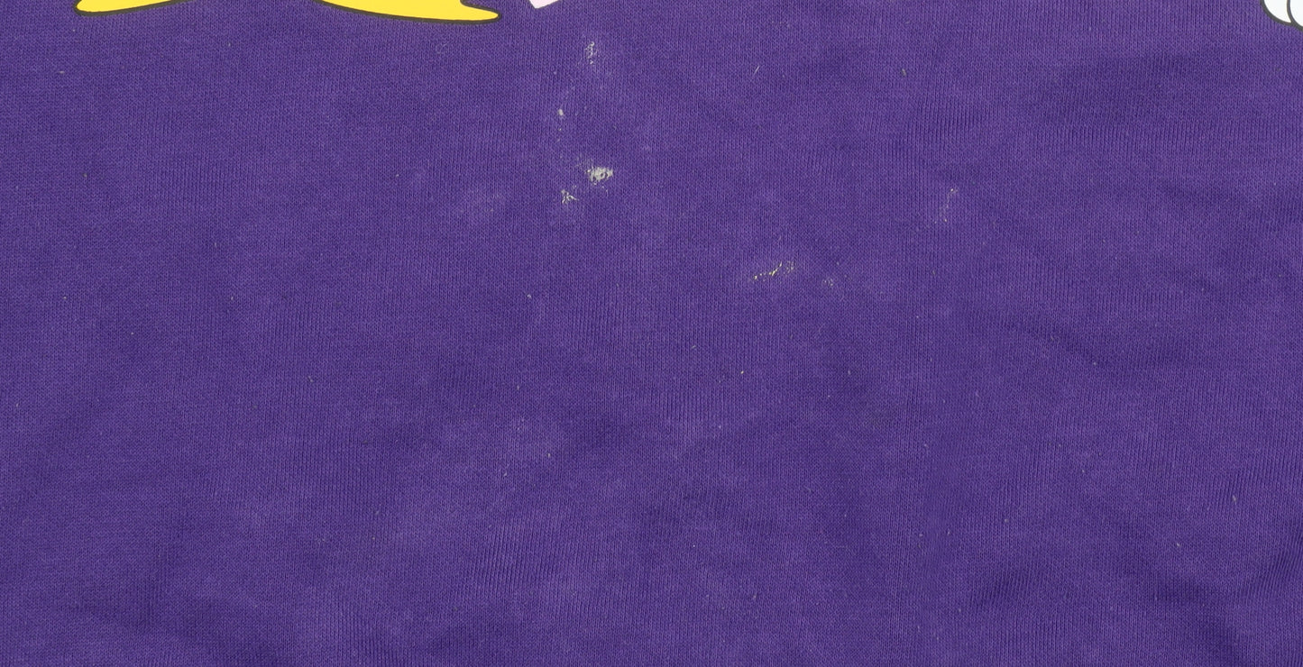 Looney Tunes Women's Purple Sweatshirt S 10/12 Crew Neck Daffy Bugs