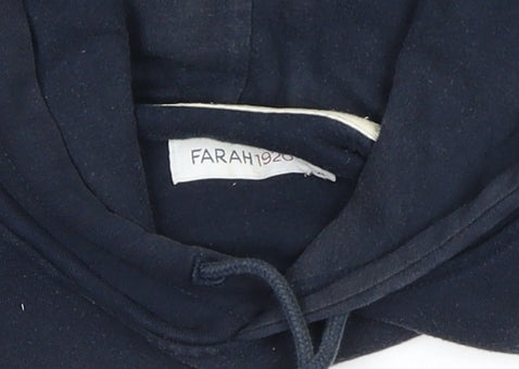 Farah Men's Blue Green White Pullover Colour Block Hoodie Size L
