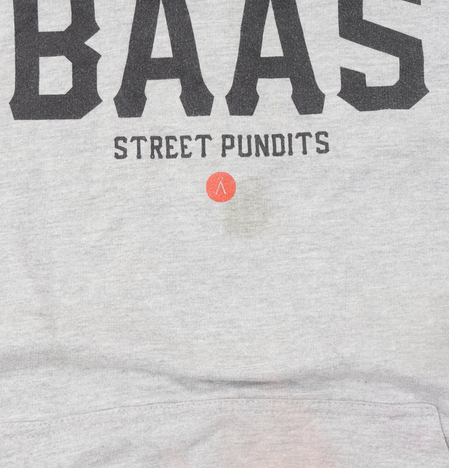 Baas Men's Grey Pullover Hoodie L Street Style Graphic Cotton