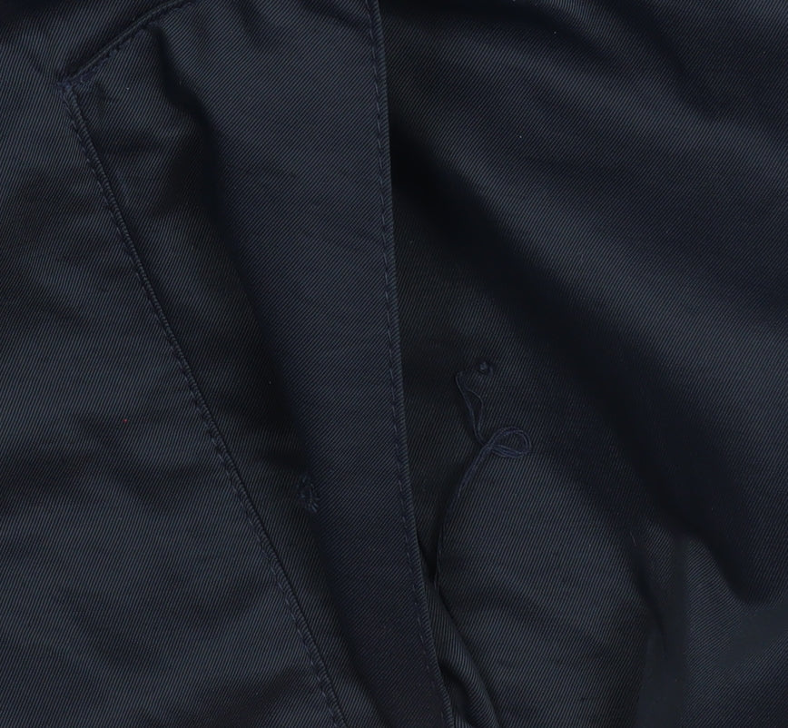 Viyella Women's Blue Long Hooded Rain Coat Size M
