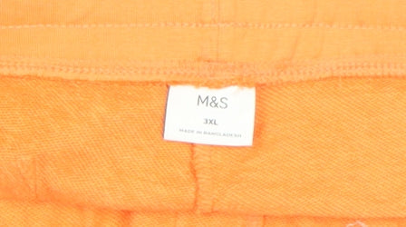 Marks and Spencer Men's Orange 3XL Jersey Sweat Shorts with Drawstring