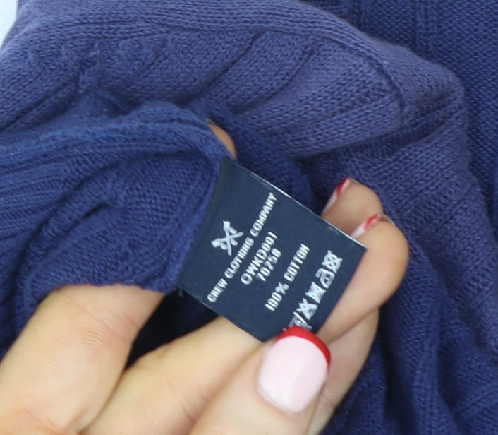 Crew Clothing Company Women's Blue Cotton V-Neck Jumper Size 10
