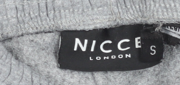 Nicce Men’s Grey Jogger Sweatpants S Regular Fit Fleece Activewear Trousers