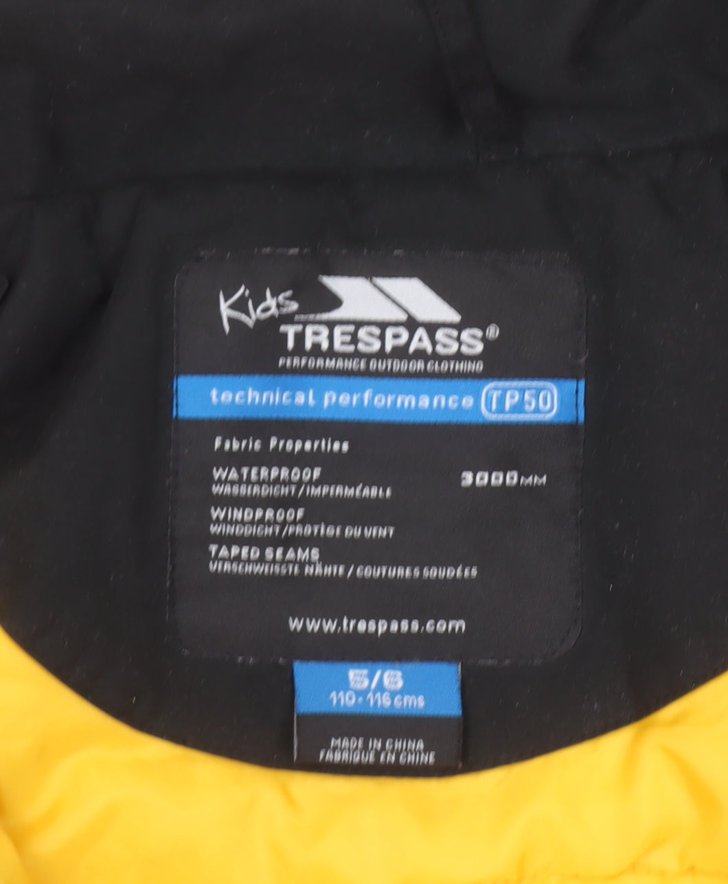 Trespass Boys Grey Waterproof Hooded Puffer Jacket 5-6 Years