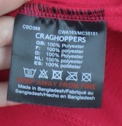 Craghoppers Women Red Fleece 1/2 Zip Pullover Sweatshirt UK 12