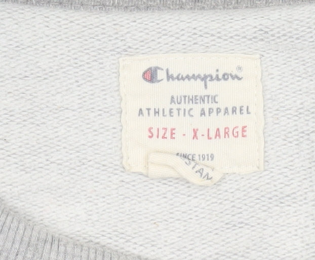 Champion Men's Grey XL Pullover Sweatshirt Classic Logo Crewneck