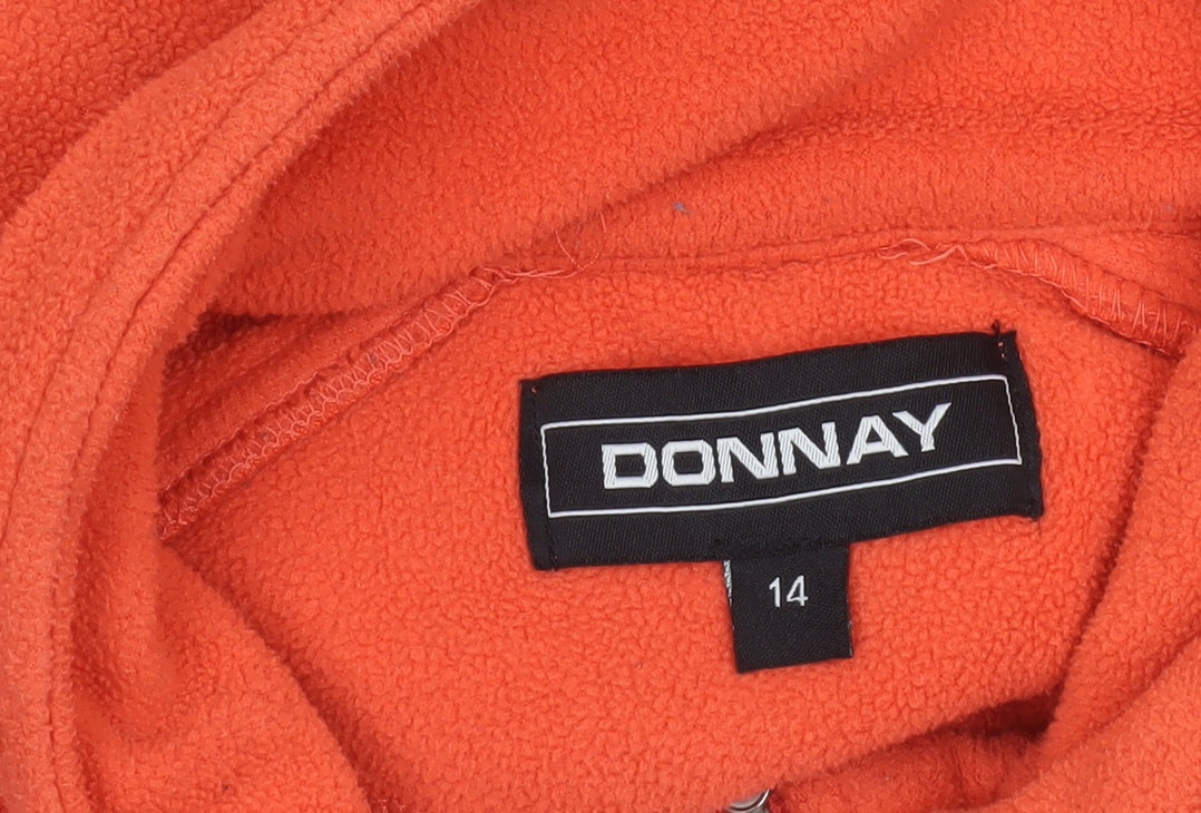 Donnay Women Orange Fleece Full Zip Jacket Size 14