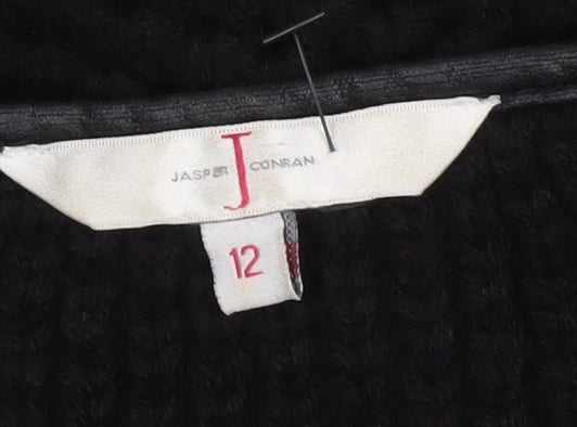 Jasper Conran Women’s Black Chunky Knit Open Cardigan Size 12