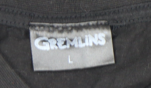 Spiral Gremlins Black Men’s L Graphic Cotton Vintage T‑Shirt