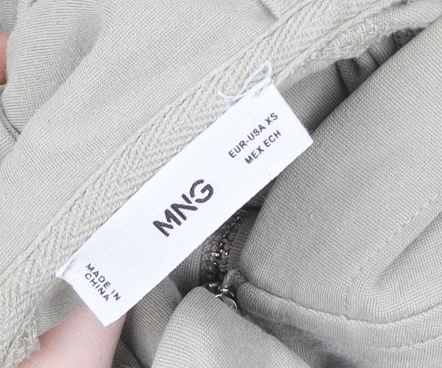 Mango Women’s Beige XS Hoodie Jacket 1/2 Zip Cotton Lightweight