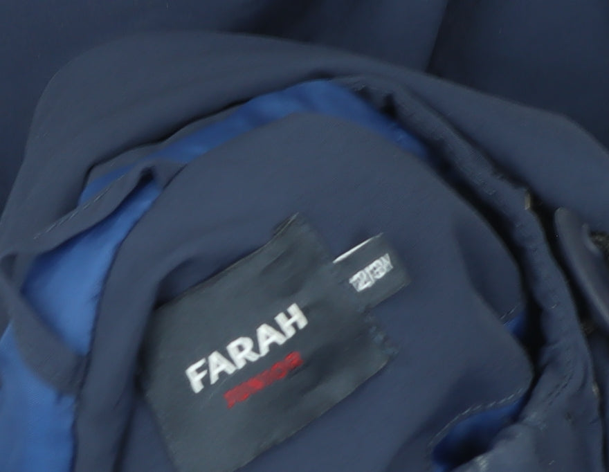 Farah Junior Boys Blue Hooded Puffer Jacket Age 12-13 Years Lightweight Zip Coat