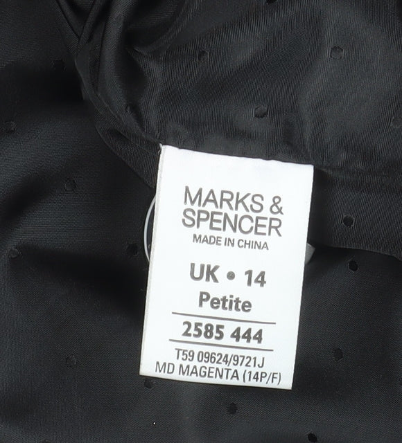Marks and Spencer Women’s Pink Double-Breasted Petite Blazer UK 14