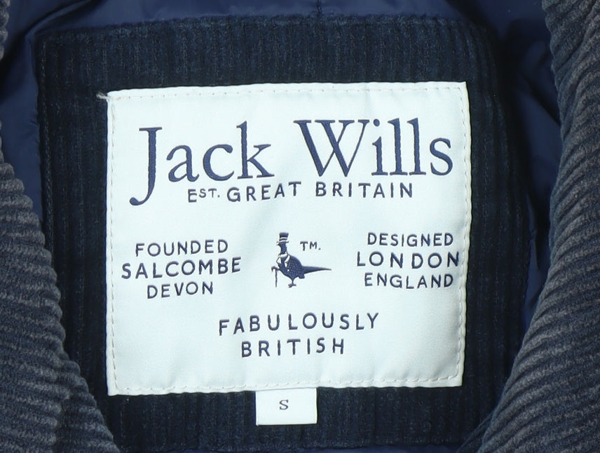 Jack Wills Men's Blue Corduroy Bomber Jacket Size S