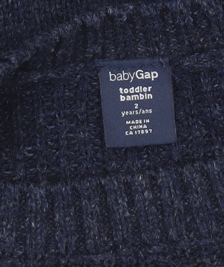 babyGap Boys Navy Blue Cotton Crew Neck Pullover Jumper 2 Years