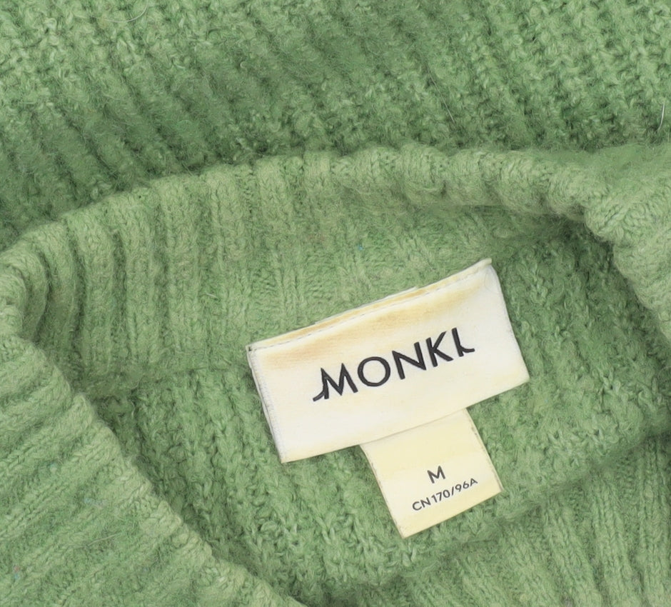 Monki Women’s Green Crew Neck Knit Pullover Jumper Size 12