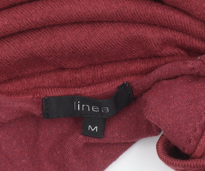 Linea Women's Red Sequin Scoop Neck Pullover Jumper Size M