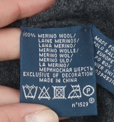 Ralph Lauren Women's Grey V-Neck Merino Wool Jumper M