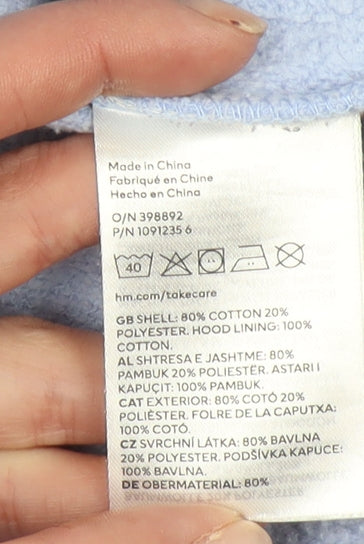 H&M Women Blue Pullover Hoodie XS Disney Mickey Cotton Blend