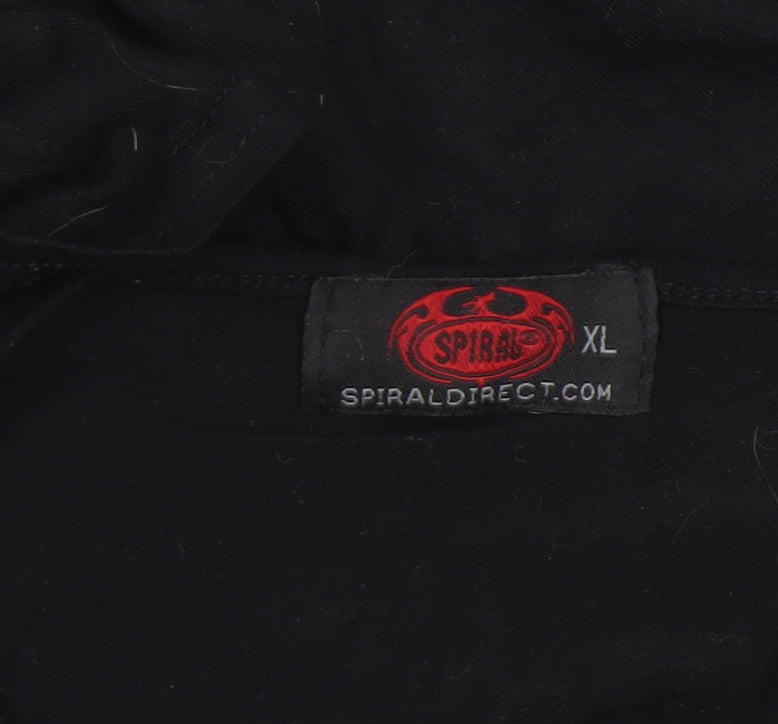 Spiral Direct Women's Black Gothic Angel Cross Tunic Top XL