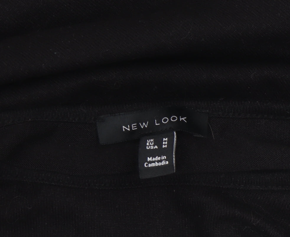 New Look Women Black Pullover Jumper M Crew Neck Long Sleeve Knit