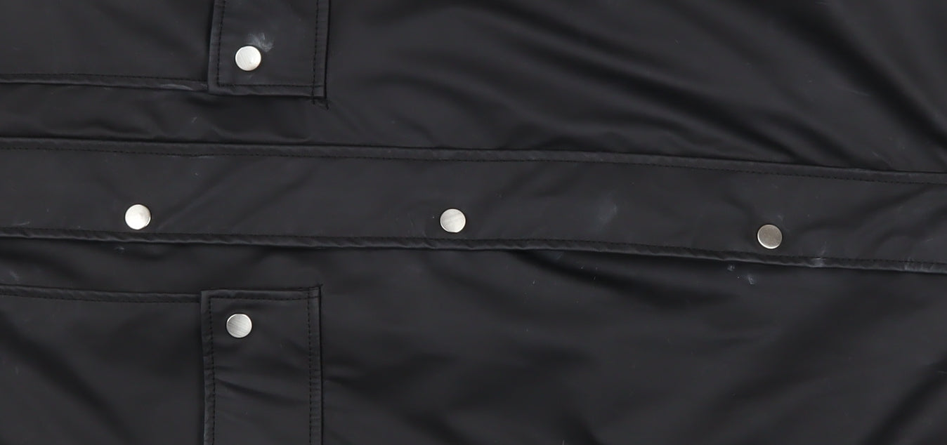 New Look Womens Black Hooded Waterproof Rain Coat Jacket Size 10