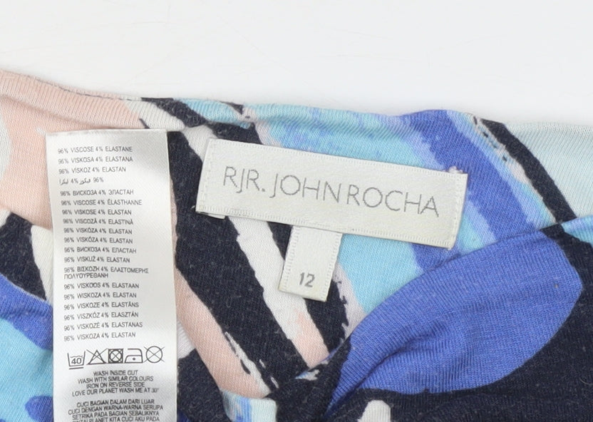 RJR John Rocha Women's Multicoloured Size 12 Cowl Neck Tunic Top
