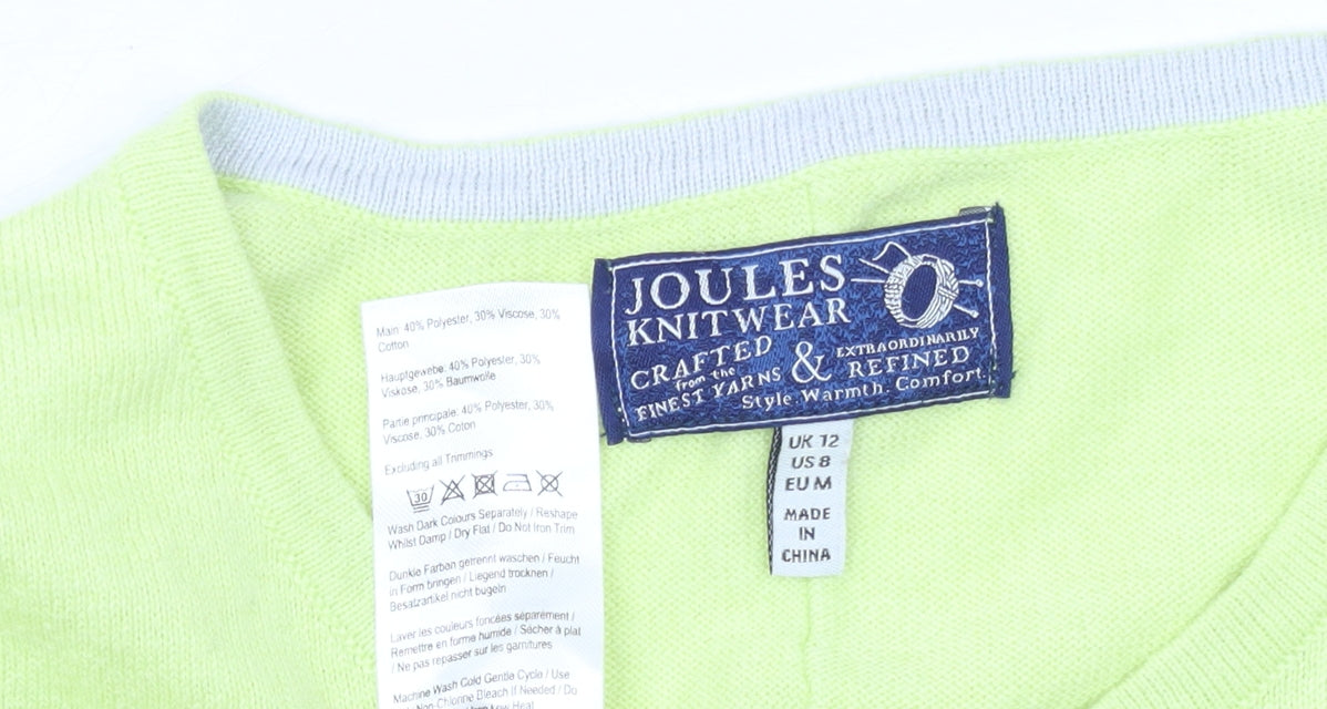 Joules Women's Green Crew Neck Button Cardigan Size 12