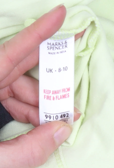 Marks and Spencer Women's Green Cotton Heart Robe Kimono UK 8-10
