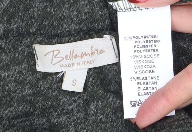 Bella Italia Womens Grey Knit Tunic Jumper Size S 3/4 Sleeve Boat Neck