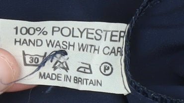 Michael Gold Women's Blue Collared Short Sleeve Blouse XL Vintage