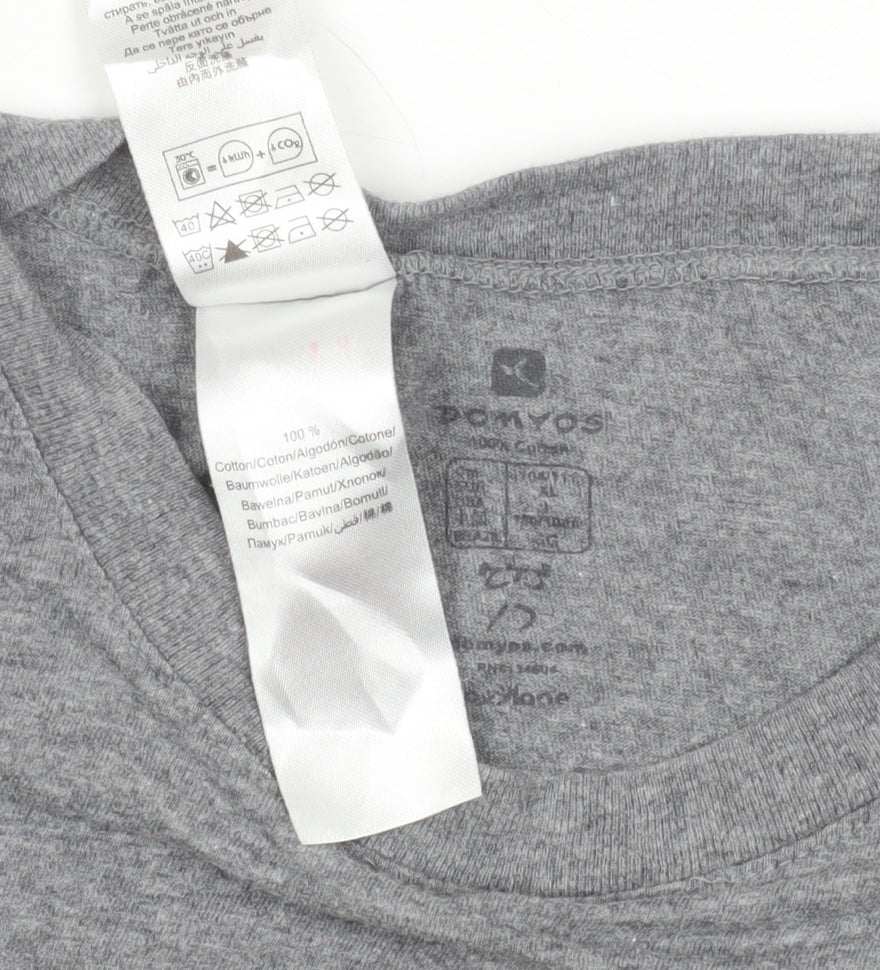 Domyos Men’s Grey Training Original Cotton T-Shirt L Short Sleeve Sporty