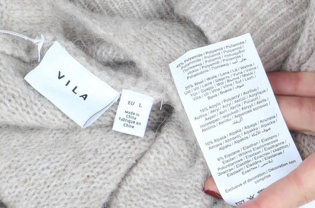 VILA Womens Beige Alpaca Wool Blend Cardigan L