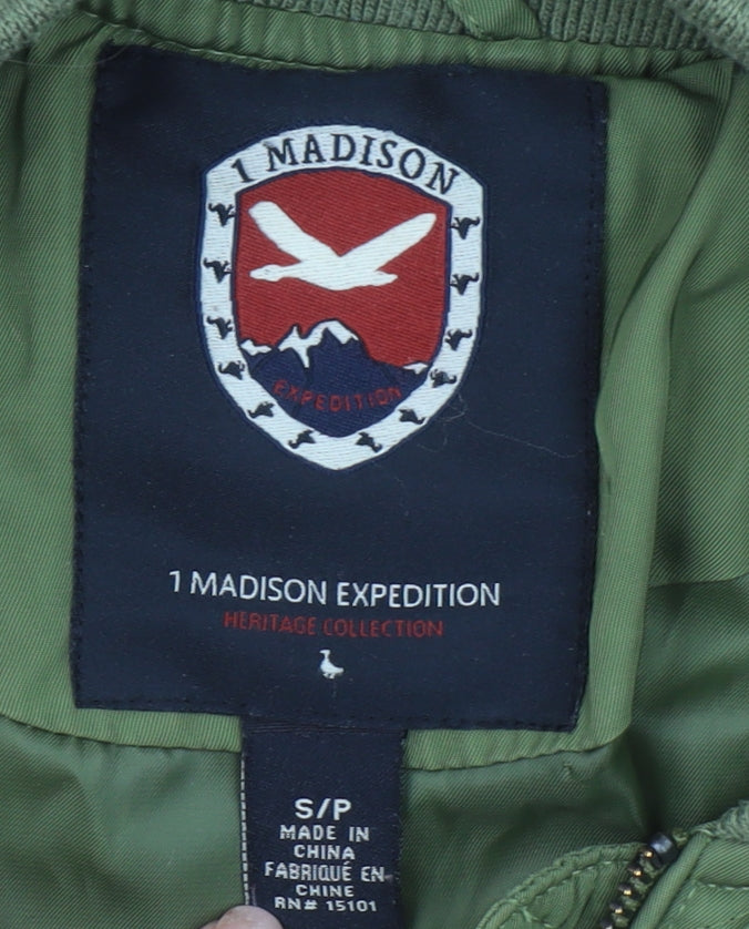 1 Madison Expedition Men's Green Quilted Bomber Jacket Size S