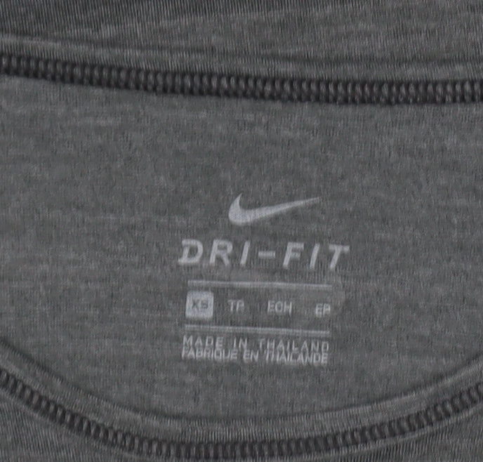 Nike Women’s Grey Dri-Fit Short Sleeve T-Shirt XS Athletic Tee