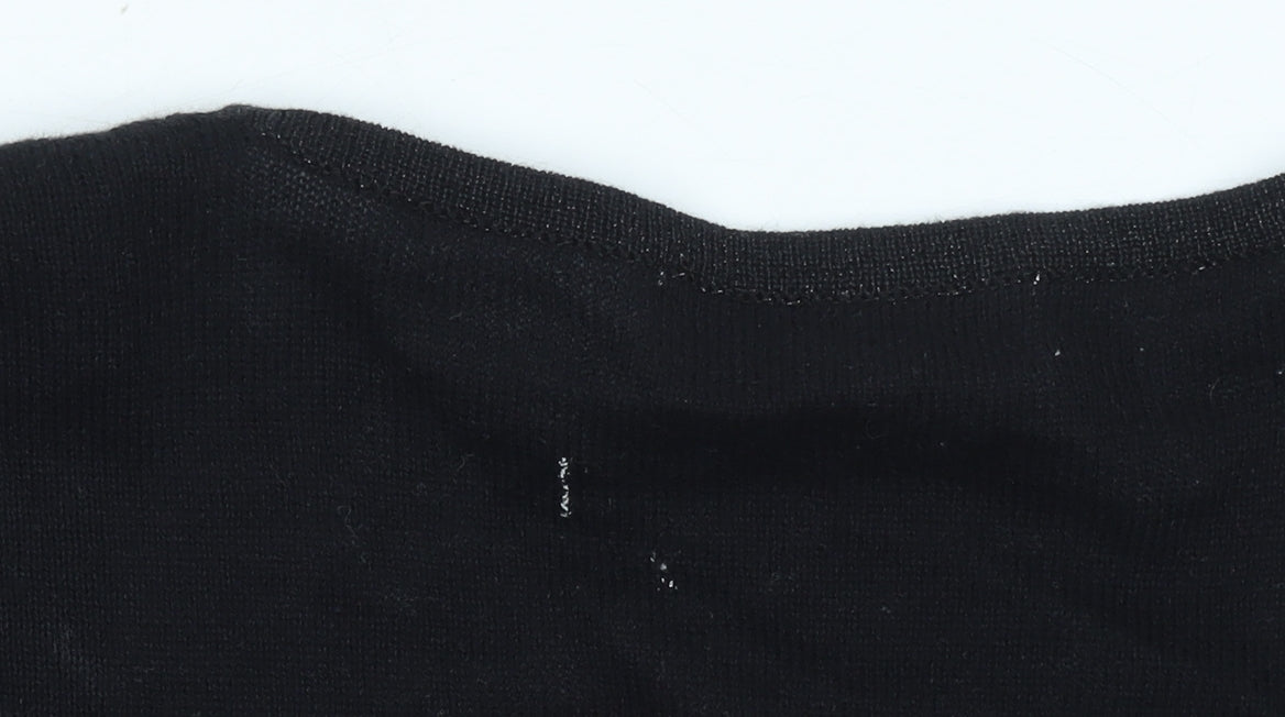 Jasper Conran Women's Black Cotton Shrug Size 14 V-Neck