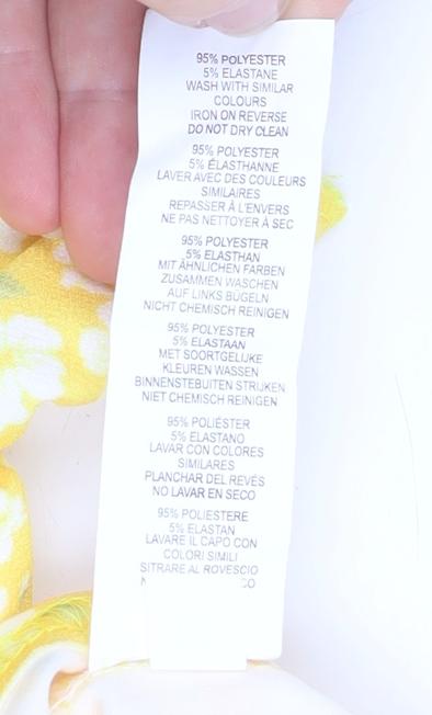 Boohoo Women's Yellow Floral Cropped Blouse Size 10