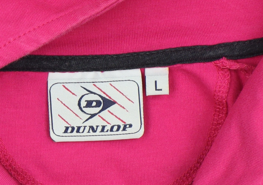 Dunlop Womens Pink Full Zip Lightweight Jersey Jacket L