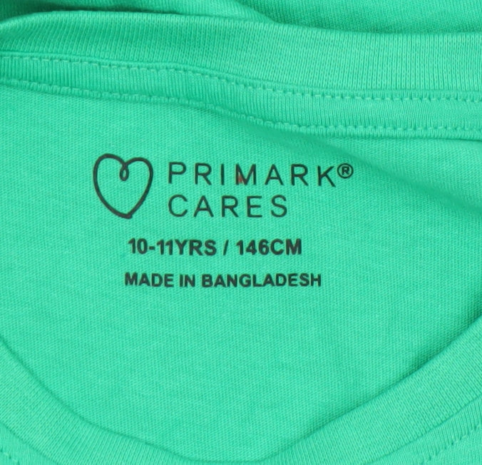 Primark Cares Boys Green Ireland Graphic Cotton T-Shirt 10-11 Years 146cm