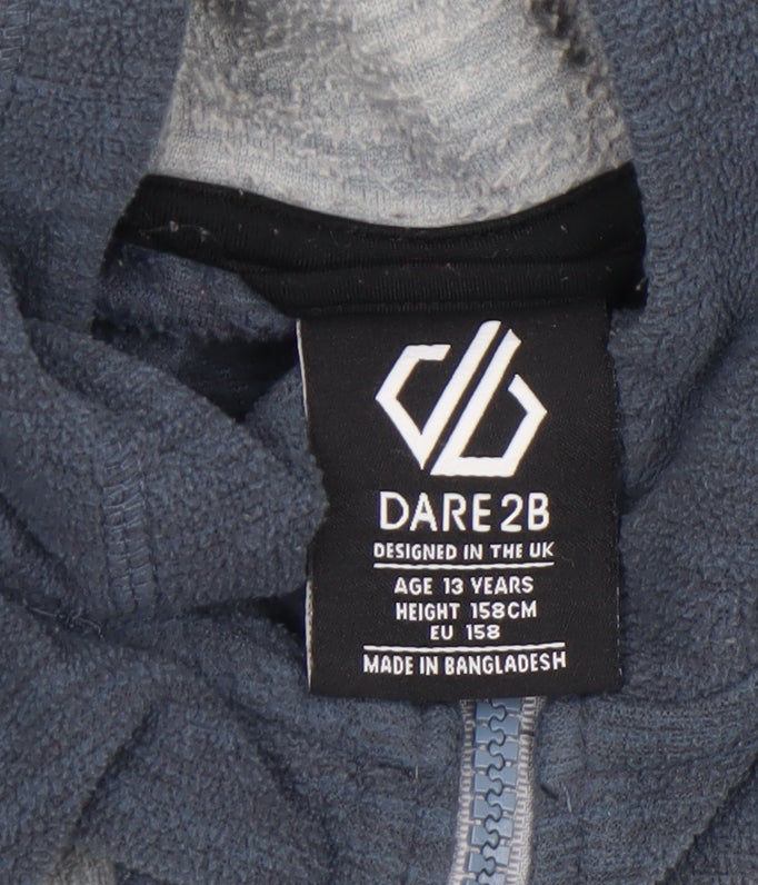 Dare2b Boys Blue Grey Full Zip Hoodie Age 13 Years 158cm Polyester Fleece