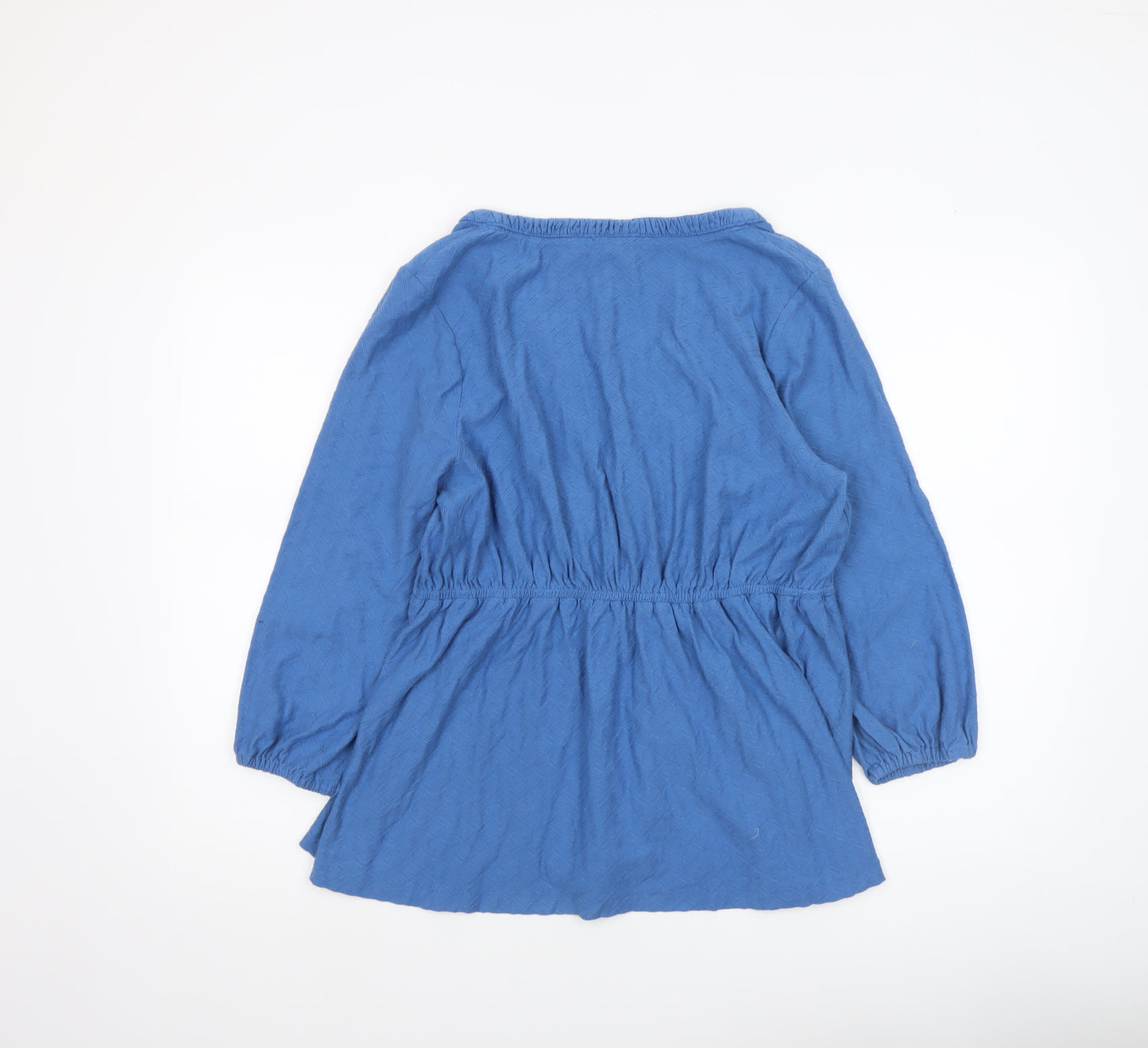 Fat Face Women’s Blue Wrap V-Neck Cotton Blouse Size 12