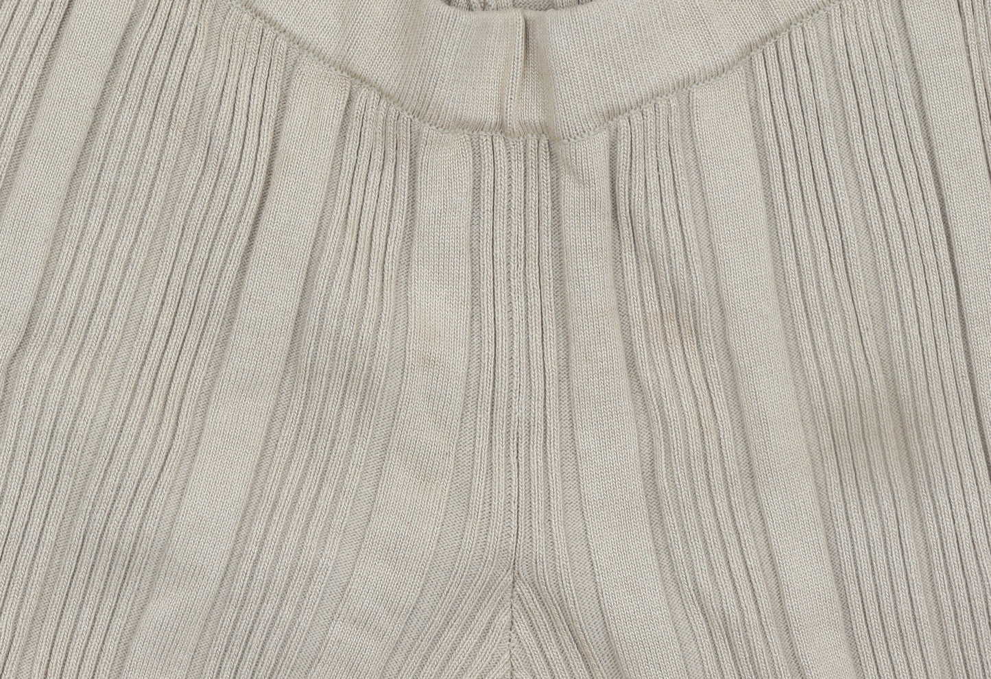 4th Reckless Women’s Beige Ribbed Knit Wide-Leg Trousers Size 10 Tall