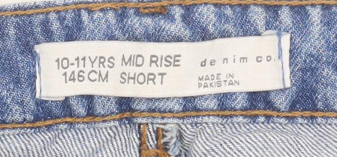 Denim Co. Teens Blue Rhinestone Cut-Off Denim Shorts Size 11 Slim