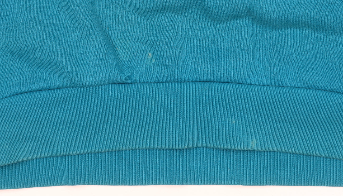 Adidas Men Blue Pullover Hoodie Medium Regular Fit Sportswear