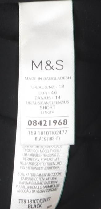 Marks and Spencer Men’s Black Regular Fit Stretch Trousers Size 18