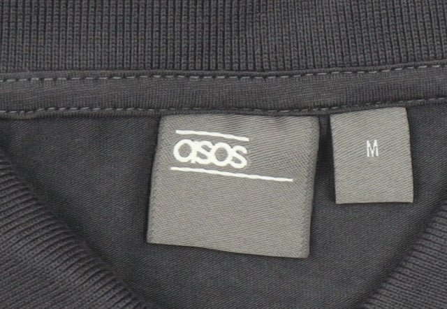 ASOS Men's Black Long Sleeve Slim Fit Cotton Polo Shirt Size M