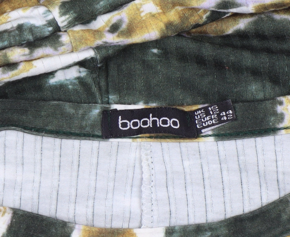Boohoo Women’s Multicoloured Tie Dye Short Sleeve T-Shirt Dress Size 18