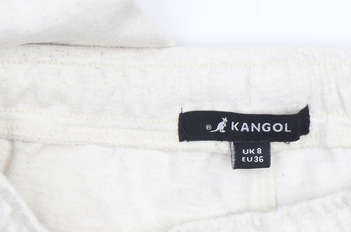 Kangol Women's Ivory Jogger Trousers UK 8 Cotton Blend Comfy Loungewear