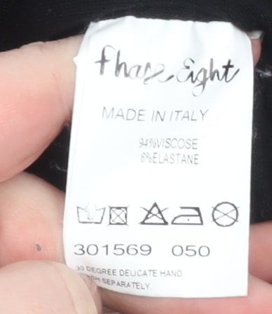 Phase Eight Women Black Off Shoulder Tunic Top Size L Viscose Blend